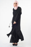 Black sleeveless kimono