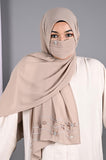 Elena- Charcoal Handwork Hijabs With Matching Mask