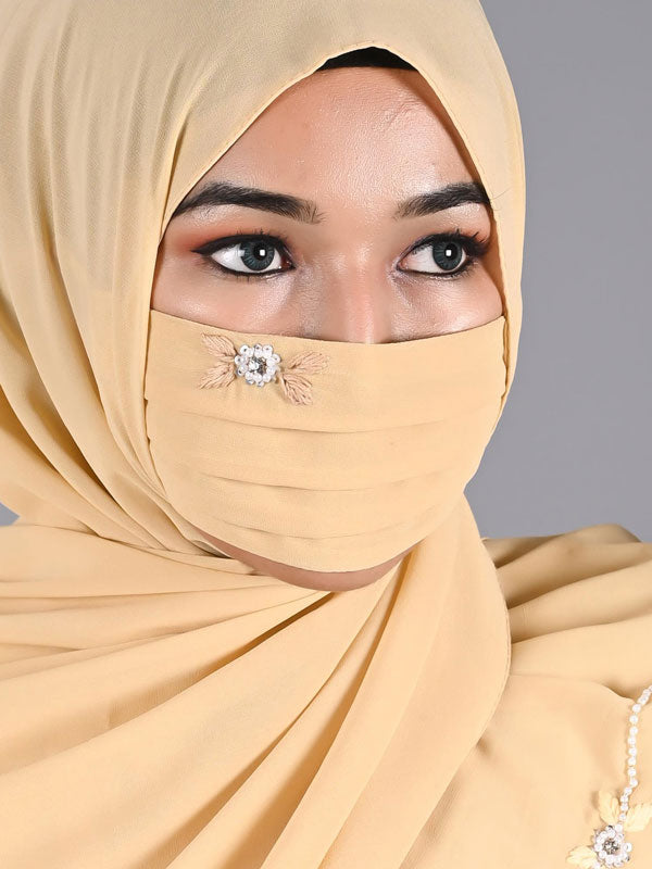Elena- Sand Handwork Hijabs With Matching Mask