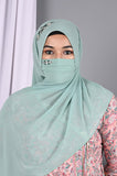 Rhinestone - Fern Green Hijabs With Matching Mask