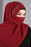 QALBI - Maroon handwork hijab with mask