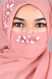 QALBI - Pink handwork hijab with mask