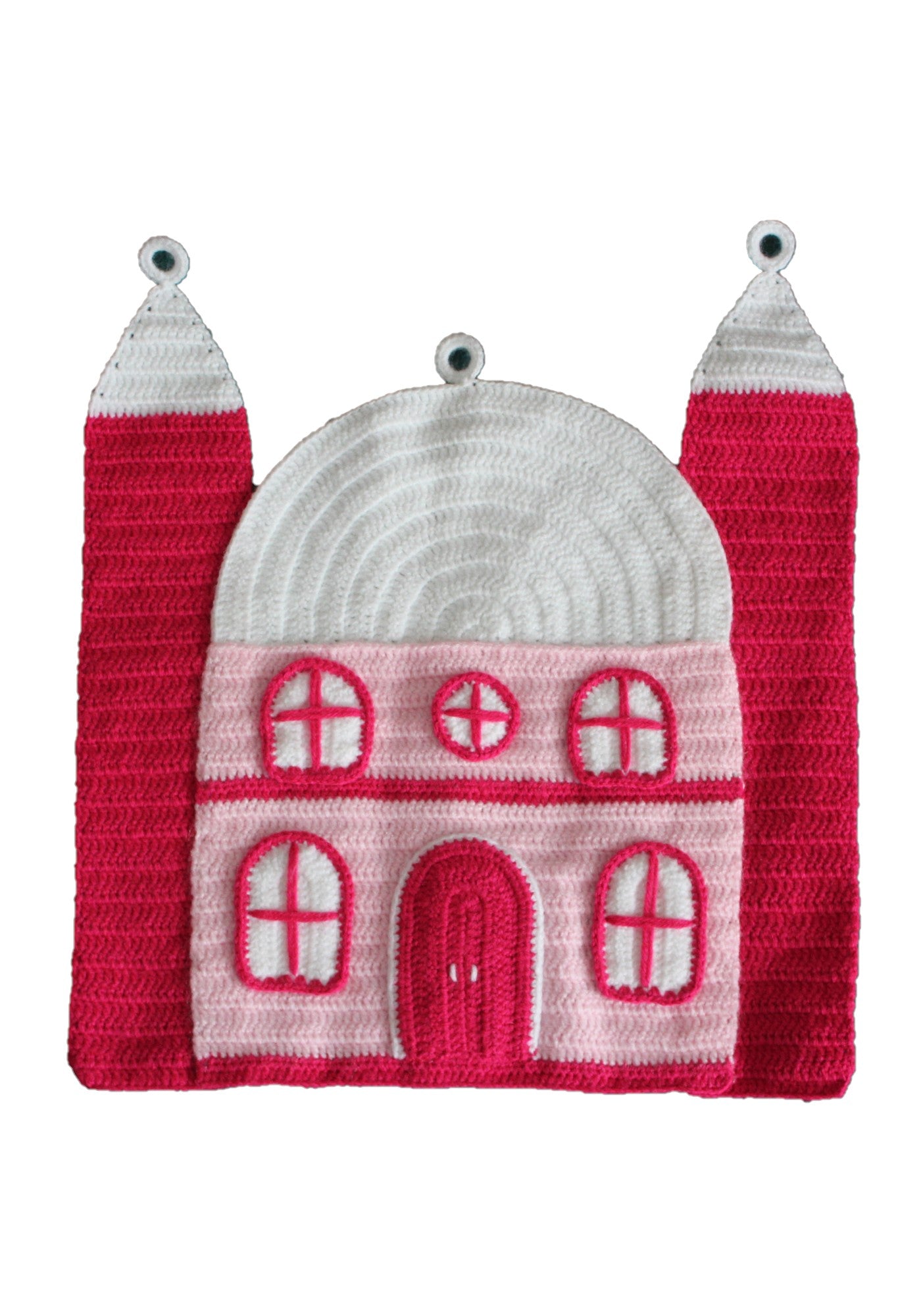 Crochet Pink Mosque Wall Hanging by OAK Charity