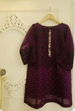 Agha Noor Purple Embelished & Embroidered Kurta - 2 Piece