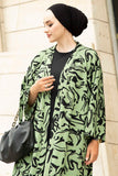 Wave Patterned Kimono - Green