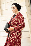 Wave Patterned Kimono - Red