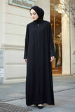 Lace Detailed Abaya - Black