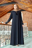 Embroidered Sleeves Abaya - Black