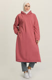 Mid Length Cotton Hoodie Casual and Activewear - Rose