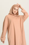 Mid Length Cotton Hoodie Casual and Activewear - Powder