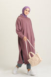 Mid Length Cotton Hoodie Casual and Activewear - Dark Lilac