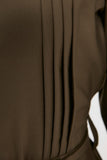 Shirt Collar Rib Detailed Belted Dress