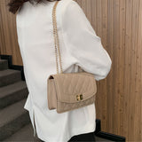 Small shoulder bag with chain strap Khaki