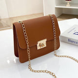 Small shoulder bag with chain strap Brown