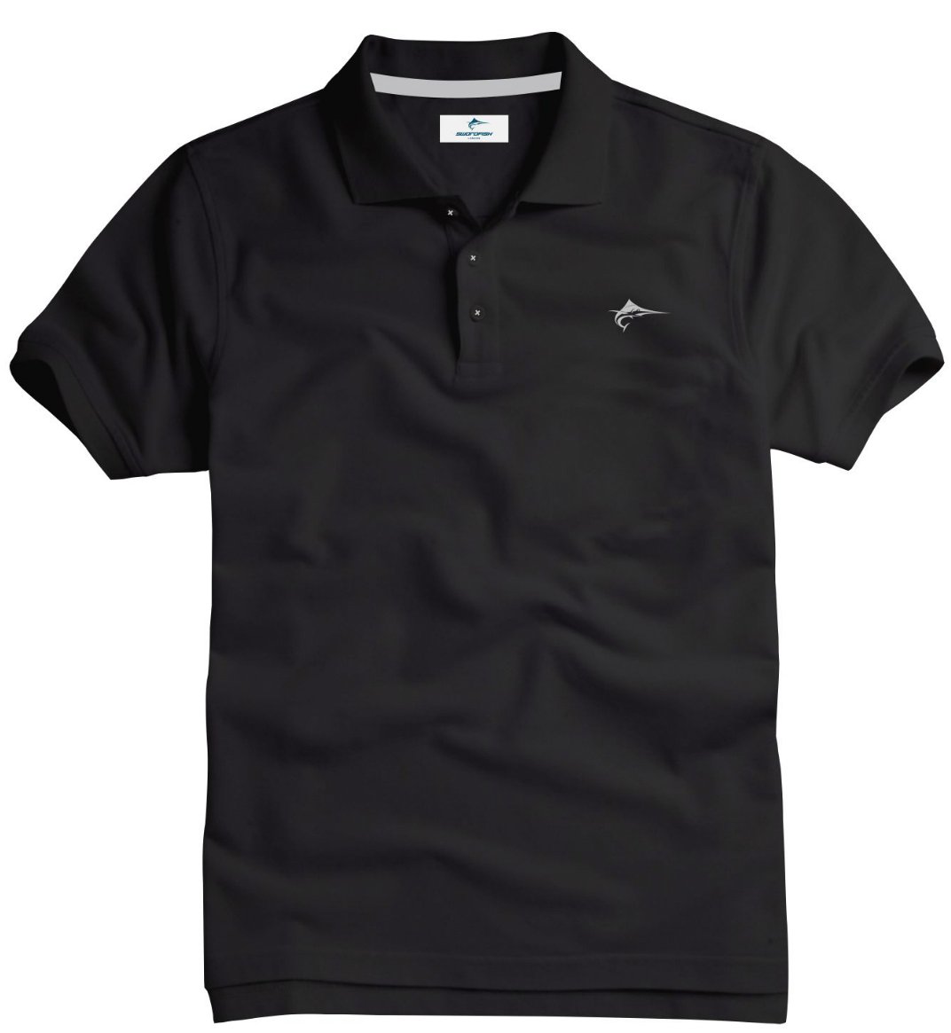 Slim Fit Pique Polo Shirt - Black